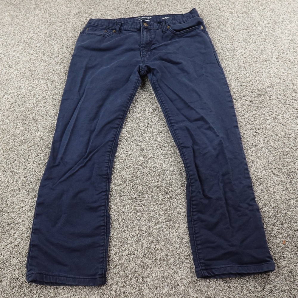 Banana Republic Jeans Mens 34X30 Blue Denim Pants Traveler Slim Stretch Preppy